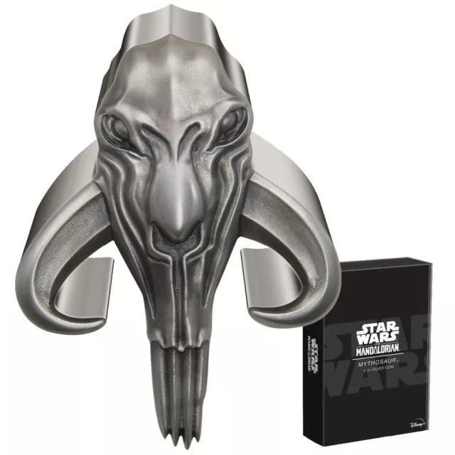 Silbermünze Mythosaurier™ The Mandalorian™ 2023 - Niue - 2 Oz Antik Finish
