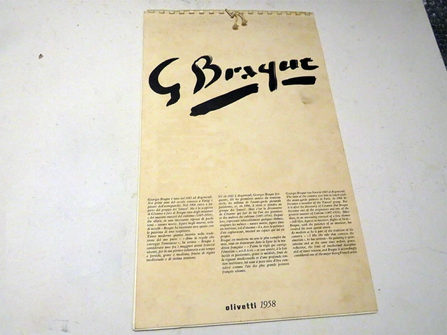 Calendario 1958 OLIVETTI - GEORGES BRAQUE