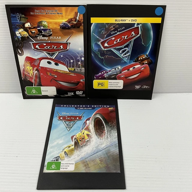 CARS TRILOGY 1, 2 & 3 Blu Ray All Region Disney Pixar Region Free $29. ...