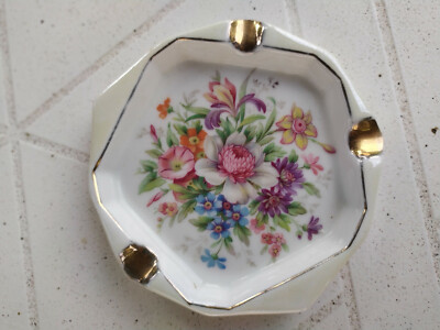 cendrier Ancien Lourdes Porcelaine Faïence Outre 127 V F Fleur De Lys Ashtray 