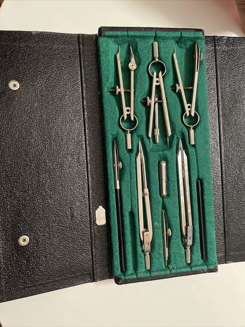 Germany Precision Instruments VINTAGE SUPREME PRECISION Drafting Drawing Tools Instrument set D 66 W ...
