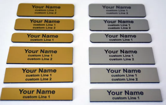 Gold Or Silver Premium Custom Personalised Engraved Staff ID Name Badge Magnet