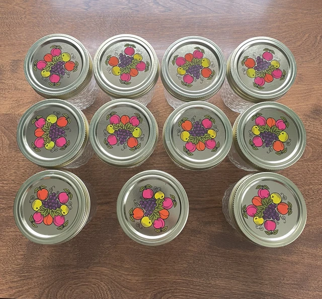 Ball Quilted Crystal Vintage Jelly Canning Jars 11-8 Oz Open Box w Lids