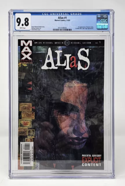 Alias #1 (2001) CGC 9.8 1st Appearance Of Jessica Jones 1st MAX Title Bendis