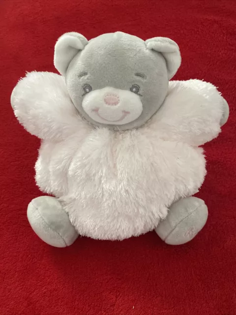 🇫🇷Doudou Boule Ours Gris Plume Rose Pâle Kaloo Neuf