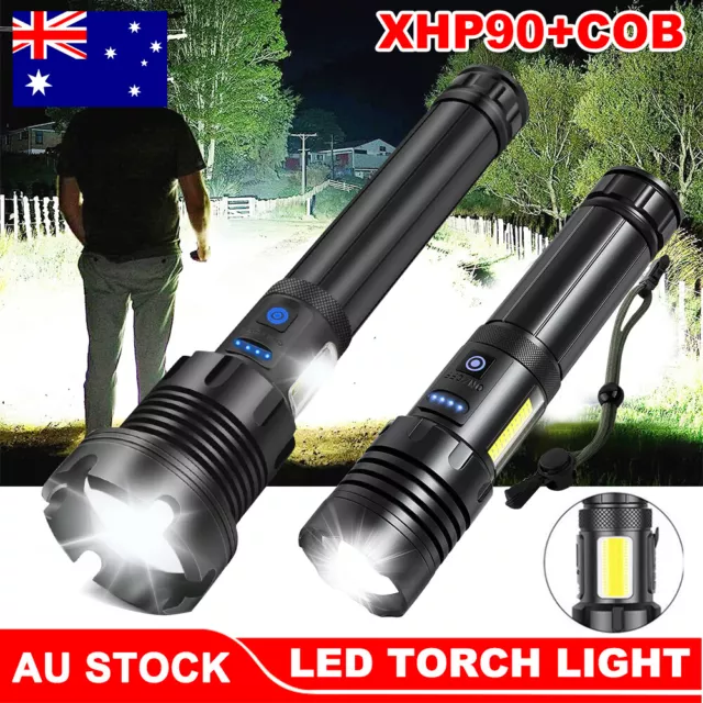 9900000LM Super Bright Tactical Flashlight Zoomable Rechargeable Led Torch Light