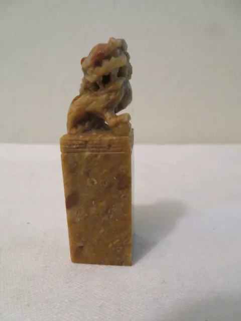 Vintage Chinese Soapstone? Foo Dog Chop Block Ink Stamp