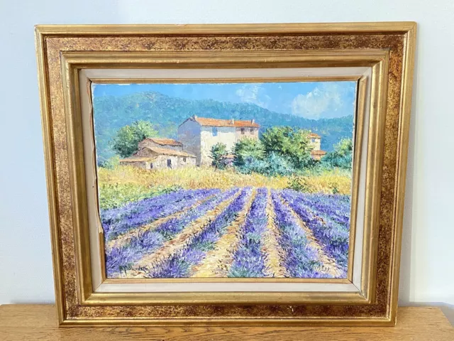 Atelier Galerie Hesbe Bolzonello Les Lavandes Lavendelfeld Öl Gemälde Bild 