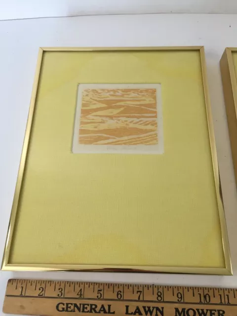 Pair of Mid Century Prints - Yellow Fields Harris G. Strong Bar Harbor Maine 2