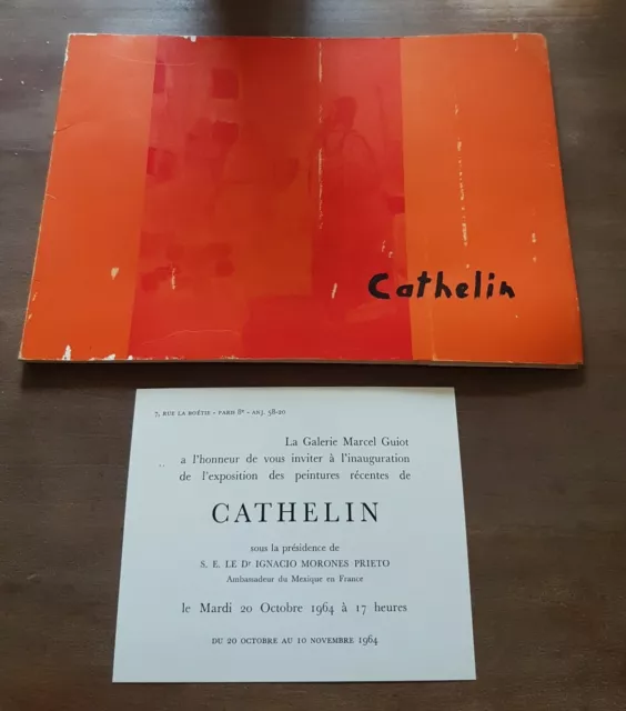 catalogue d'exposition de Cathelin 1964 David et findlay marcel guiot Invitation