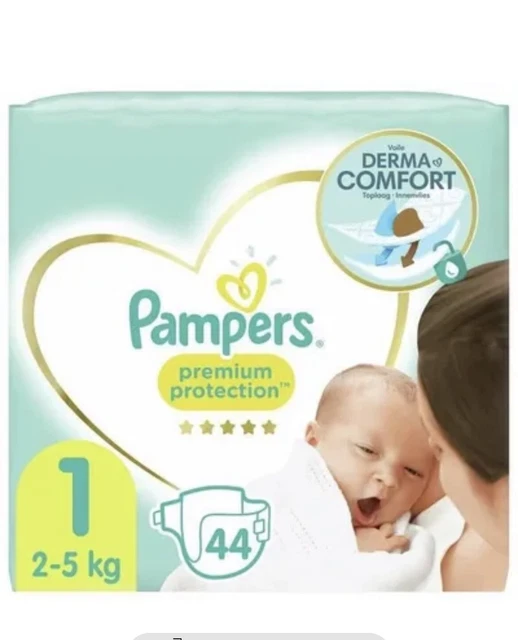 PAMPERS Premium Protection New Baby Taille 1 2 à 5Kg 44 couches + Harmonie T2 2