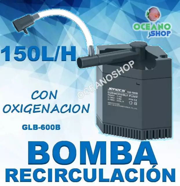 Bomba Interior Esquina 150L/H 3,5W Recirculacion Agua Oxigeno Acuario Tortuguera