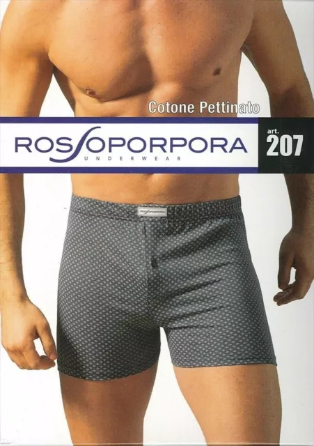 Boxer Uomo Rosso Porpora Art. 207 In Cotone Pettinato Con Apertura Bottone