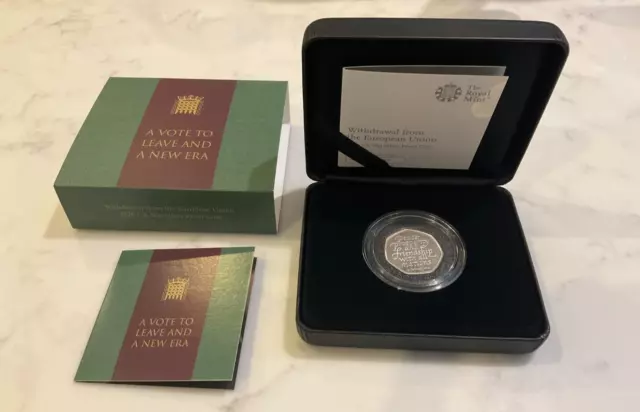 2020 UK Royal Mint Silver Proof 50p Withdrawal from the European Union Coin