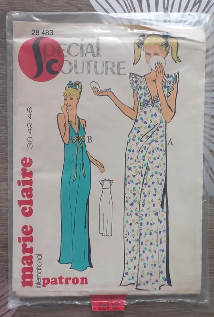 Patron De Couture Marie Claire Vintage - Modèle Chemise De Nuit N°3022 - Occasion
