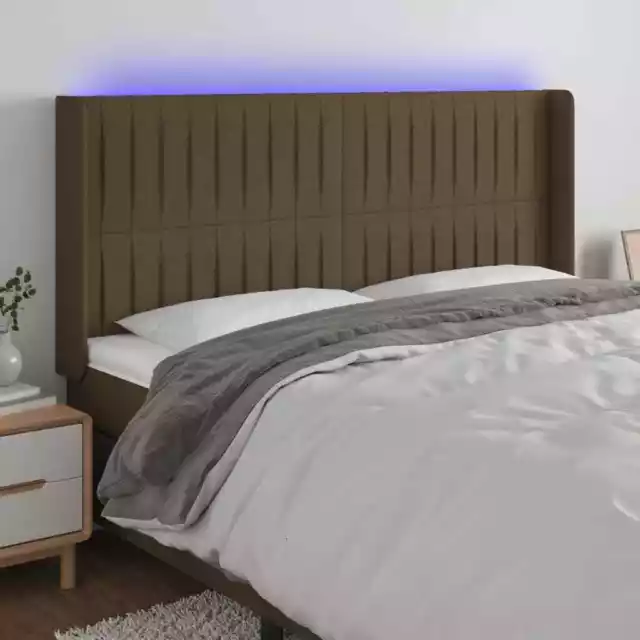 Cabecero con Luces LED Cabezal Tapizado Ajustable de Cama Dormitorio Tela vidaXL
