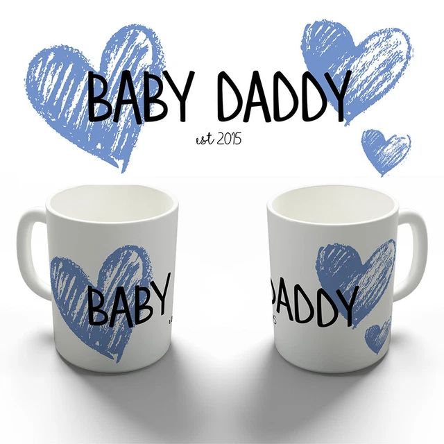 Baby Daddy Est. Personalised Coffee Mug Tea Cup New Born Baby Shower Gift