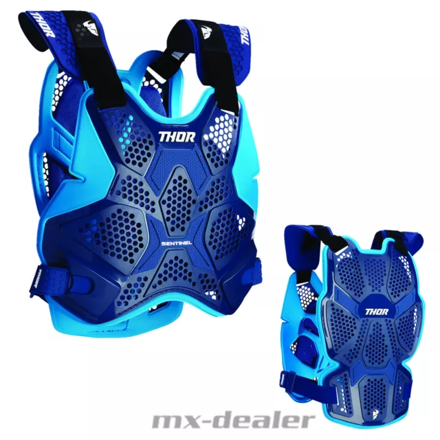 Thor Sentinel Pro Plastron Bleu Plastron MX Quad Motocross Enduro Dh