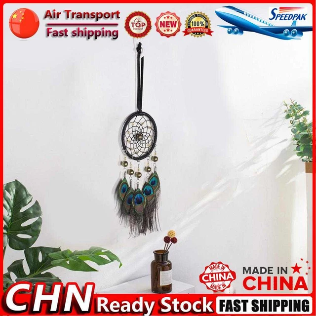 Peacock Feathers Hanging Ornament Creative Wind Chime Beads for Party Decoration