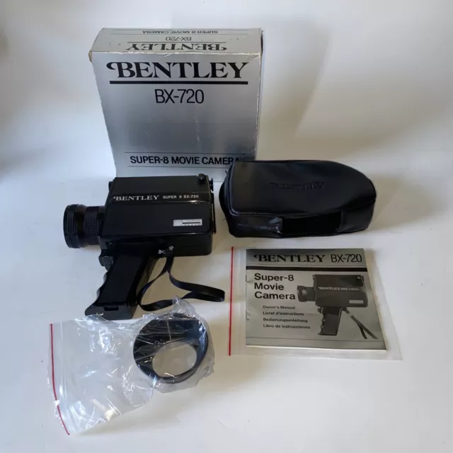 Bentley BX-720 Super-8 Movie Camera w/ Case Box & Instructions