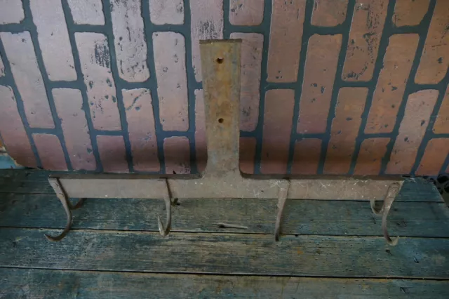 antique primitive herb game meat hook drying rack wrought iron forge welded
