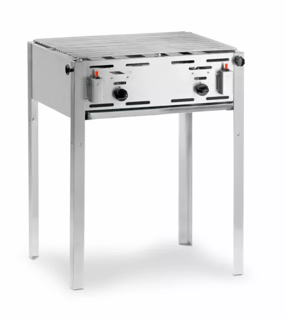 Hendi Gas-Grill Edelstahl Grill-Master Maxi inkl. Grill und Bratpfanne 11,6 kW 2