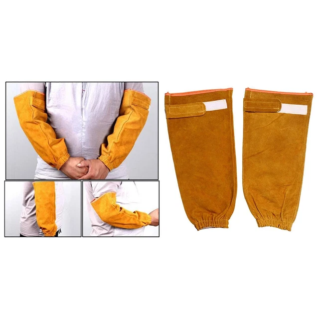 Premium Cowhide Welders Resistant LEAther Sleeve 1 Pair Cow