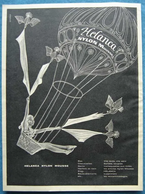 Publicité Papier - Lingerie HELANCA de 1956