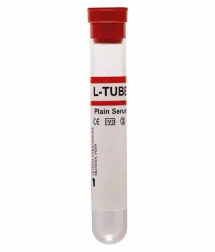 L-Tube Single Cap Lv-13034 Plain Serum Tube 4 Ml ( Pack Of 100 ) (Red color)