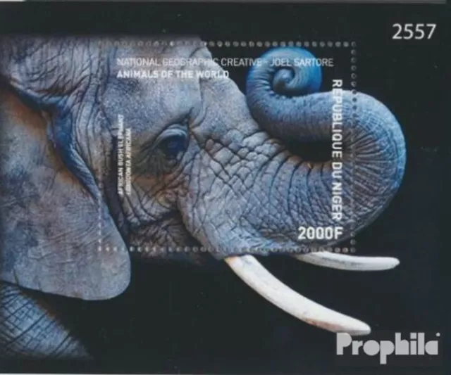 niger bloc-feuillet 648 (complète. Edition.) neuf 2016 éléphants