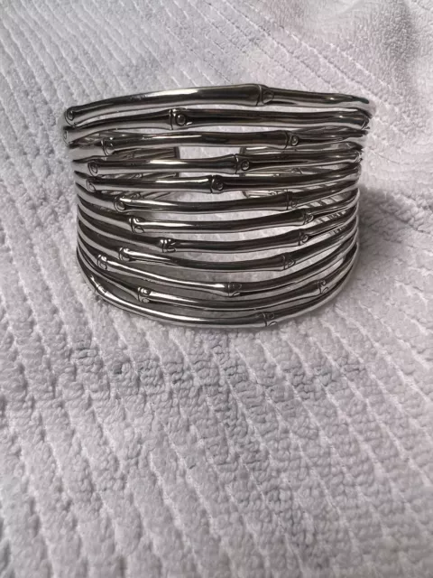 JOHN HARDY Sterling Silver Bamboo Wide Flex Cuff Bracelet