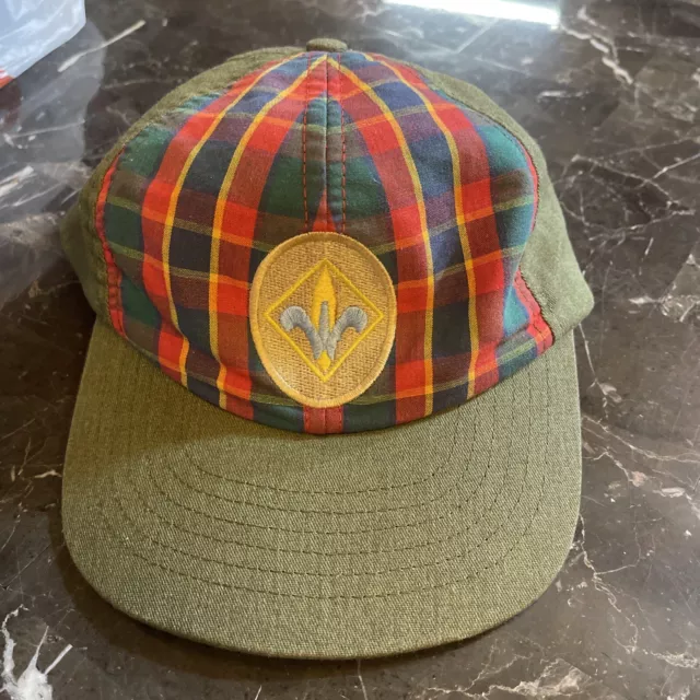 Boy Scout Hat BSA CUB WEBELOS GREEN Vintage PLAID CAP SNAPBACK USA MADE