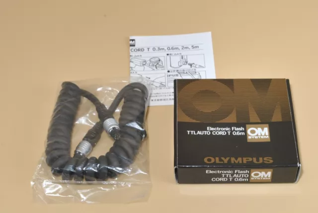 Exc* Olympus OM-System OM Electronic Flash TTL Auto Cord T 0.6m Boxed