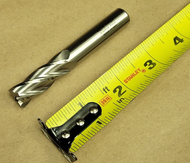 33/64 Htc Tool End Mill, 1/2 Shank Dia, 1.5" Loc, 4 Flute, 3-3/8" Oal