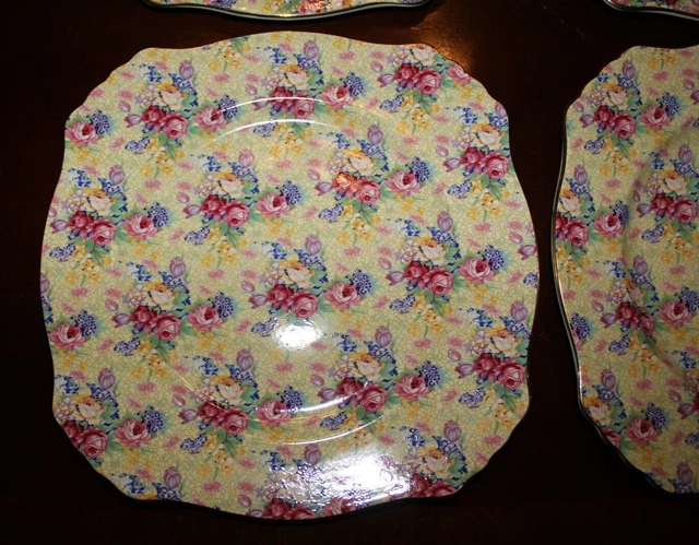 4 Royal Winton Grimwades Welbeck Vintage 1995 Chintz Dinner Plates 3