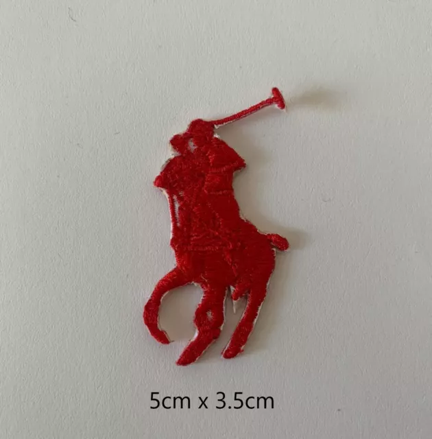 Horse Rider Red Embroidered Patch sew iron on polo Patches transfer clothes