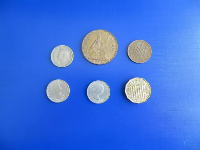 Konvolut: alte Münzen aus Großbritannien 7 Stück-verschiedene Jahrgänge-Hamburg