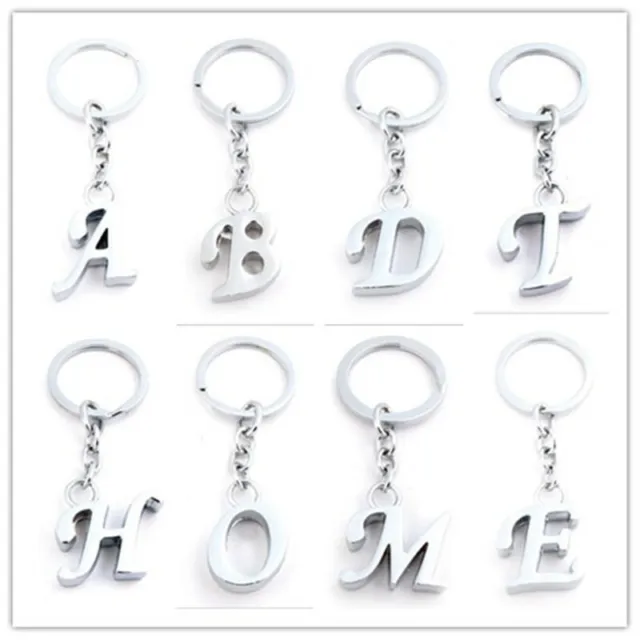 Keyring Letter Initial Alphabet Key Ring Shiny Key Chain Keyfob Gift