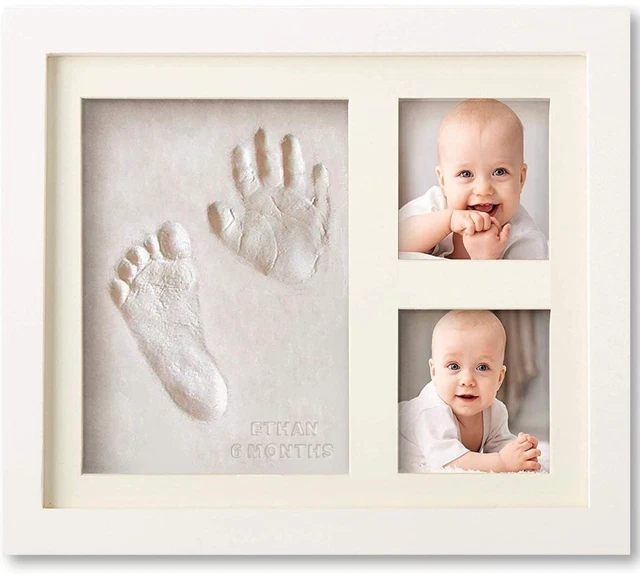 Handabdruck Fußabdruck Baby Fotorahmen Set für Neugeborene Mädchen oder Jungen
