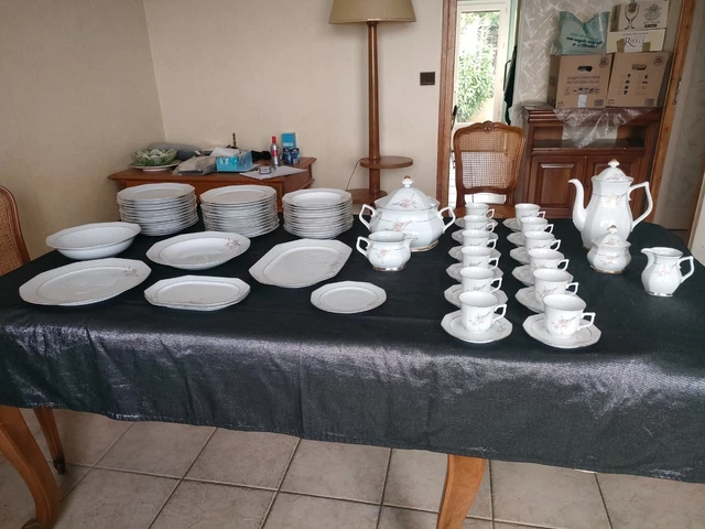 Service De Table Winterling Bavaria – Porcelaine Blanche – Filet Doré – 24 Pièces (?)