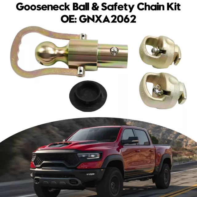 30000 lbs Capacity Gooseneck Ball & Safety Chain Kit GNXA2062 pour Ram Trucks