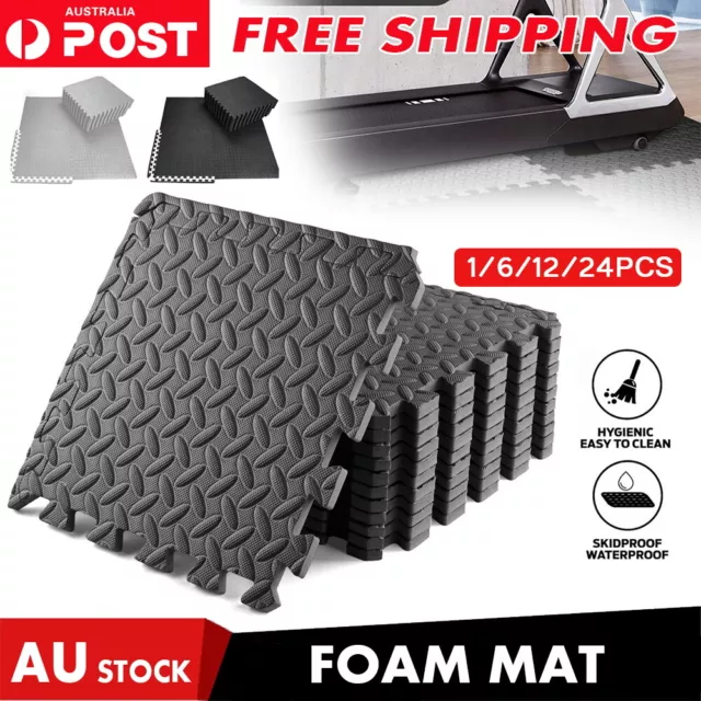 12/24x Interlocking Heavy Duty EVA Foam Gym Flooring Mat Floor Mats Tiles 60x60