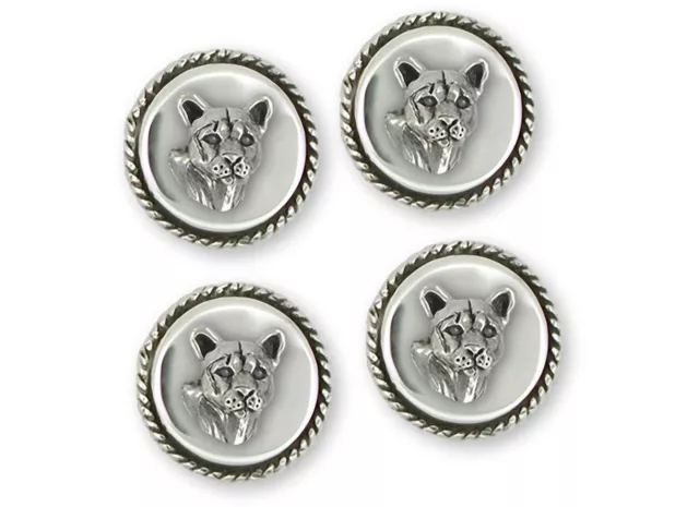 Cougar Jewelry Sterling Silver Handmade Mountain Lion Cufflinks  COU1H-STD