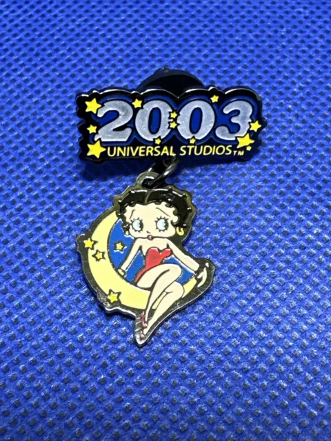 2003 Universal Studios Pin Betty Boop Dangling On Moon