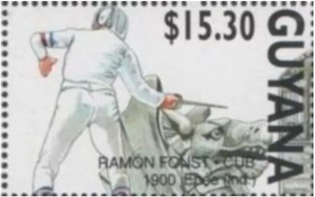 Guyana #SG3048 MNH 1991 Gold Medal Ramon Fonst Epee Fencing [2390a Mi3495]