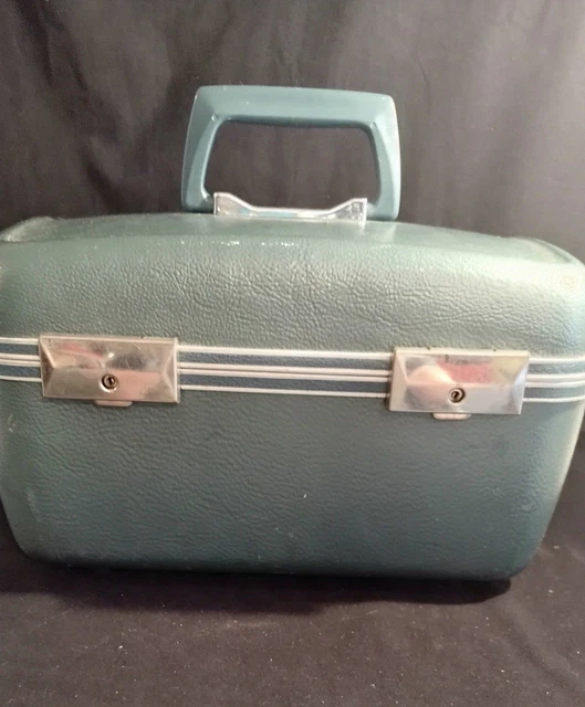 Vintage 1960s Magnalite Train Case Makeup Travel Suitcase Luggage 2