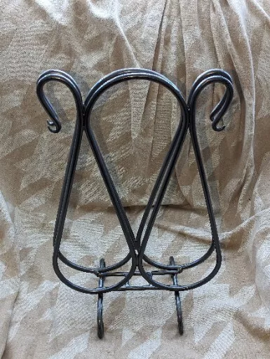 VINTAGE WROUGHT IRON MAGAZINE RACK RETRO art deco Newspaper Stand Storage Vgc