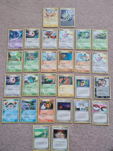 Pokemon Bundle Joblot EX Crystal Guardians 2x Rare 26x Com/Uncom No Dups - NM