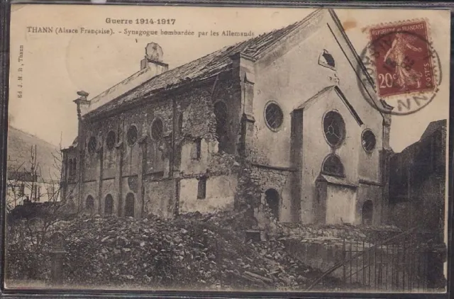 Judaica Old Postcard Jewish Synagogue Thann France