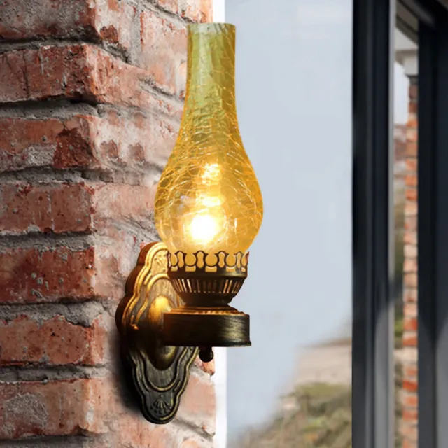 Retro Industrial Wall Sconce Light Lantern Attic Lamp Fixture Indoor & Outdoor